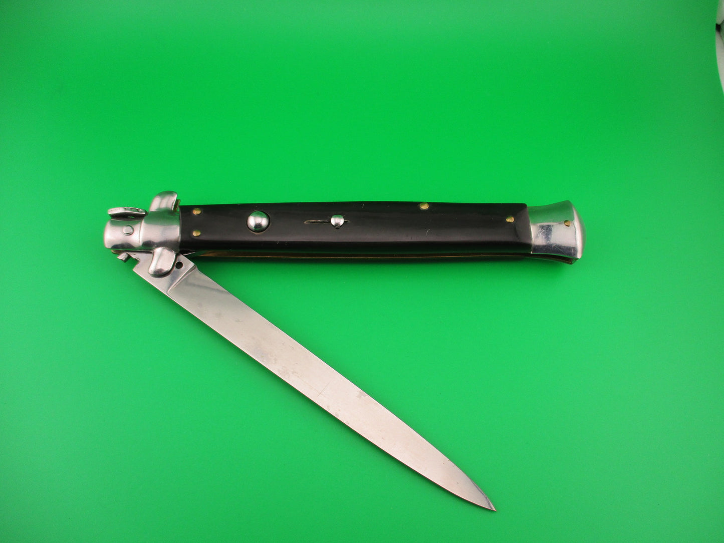 FRANK B ITALY 33cm Italian Stiletto swivel bolster Black automatic knife