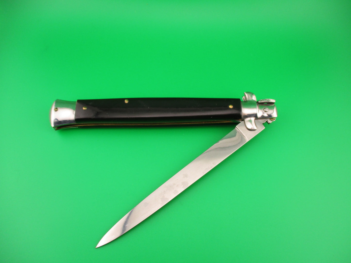 FRANK B ITALY 33cm Italian Stiletto swivel bolster Black automatic knife