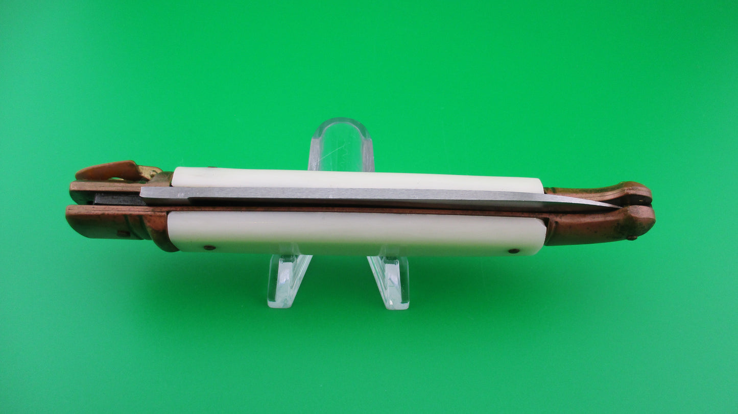 Rostfrei 24cm Italian Birds Head Ivory Brass Lever automatic knife
