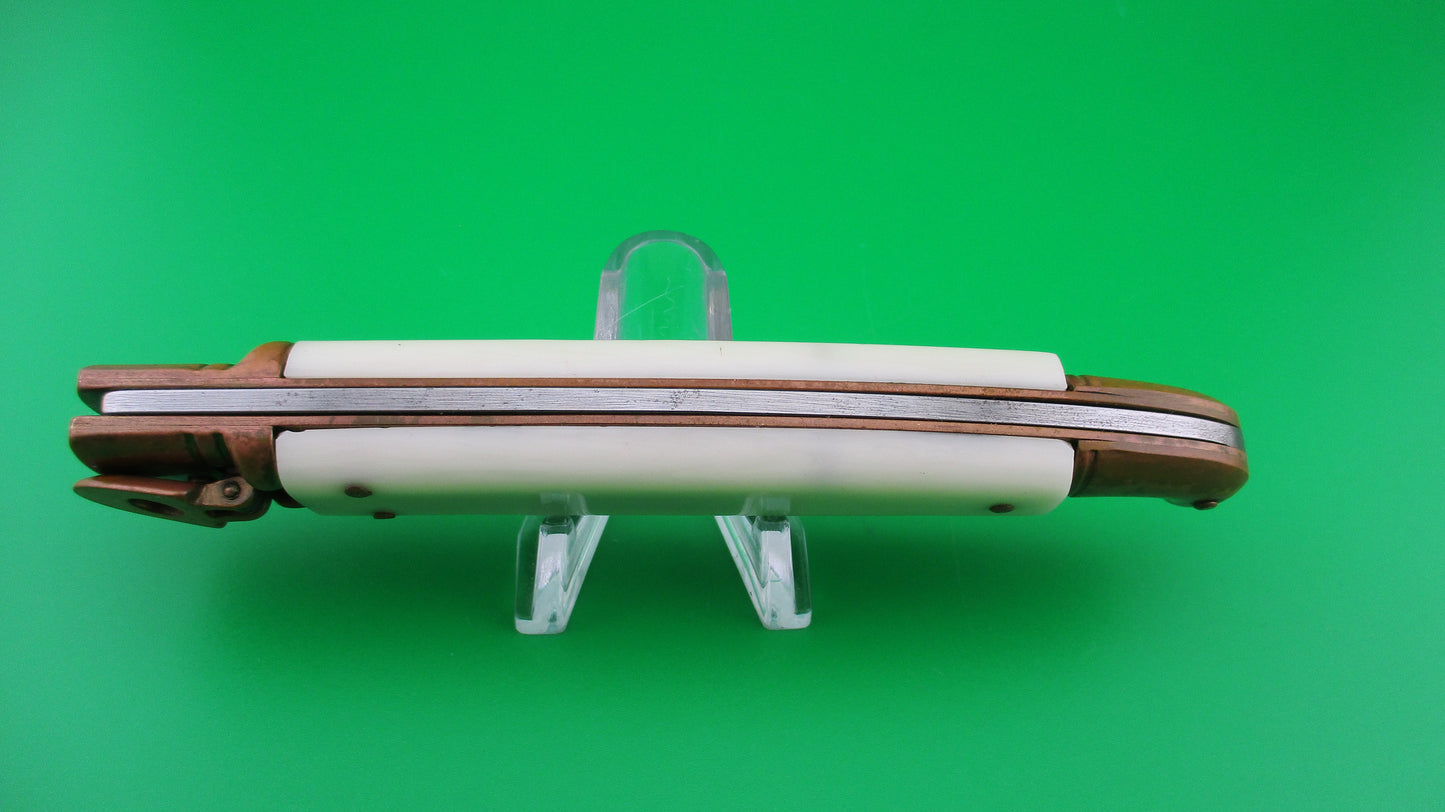 Rostfrei 24cm Italian Birds Head Ivory Brass Lever automatic knife