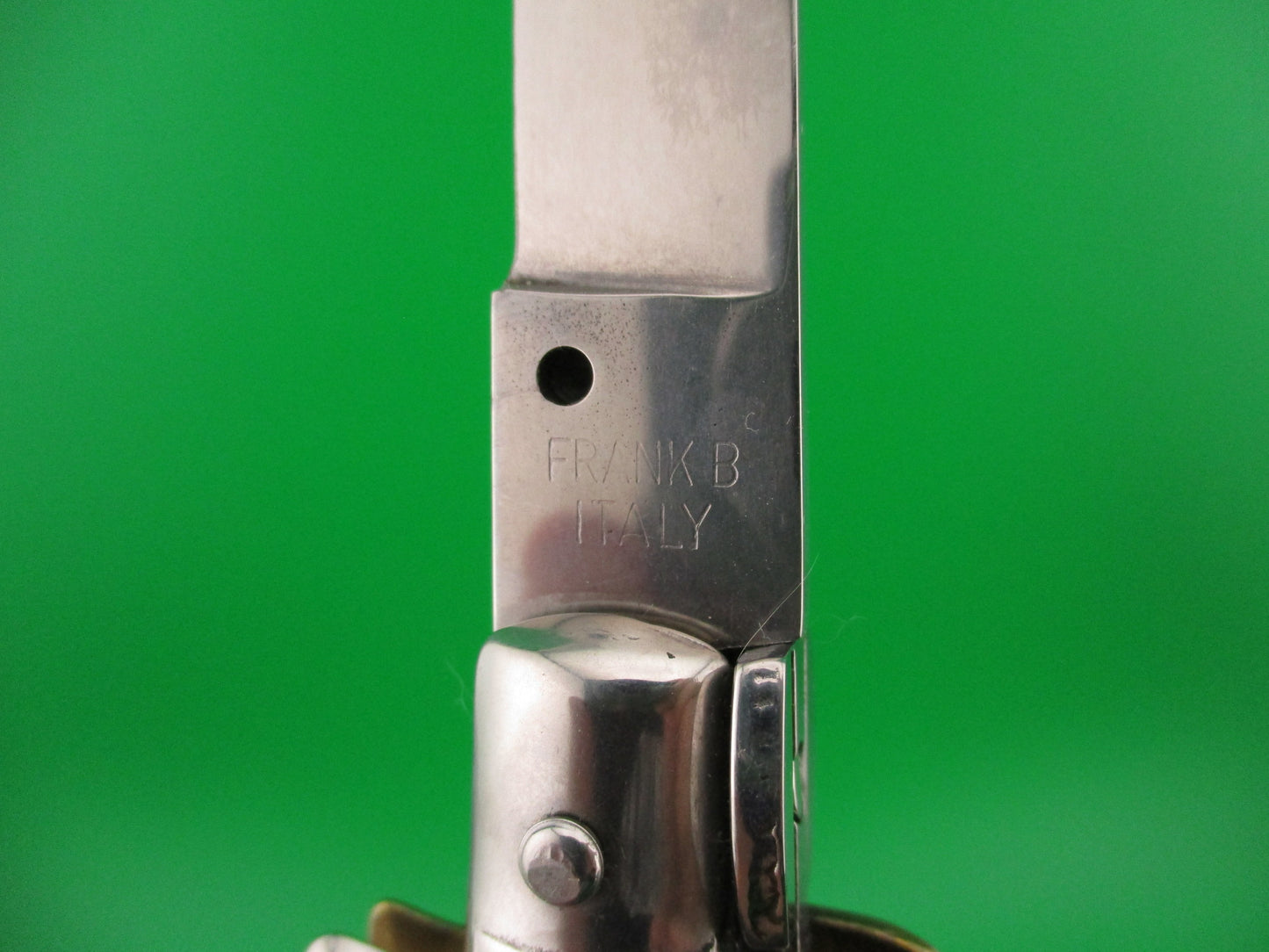 FRANK B ITALY 33cm Italian Stiletto swivel bolster Black automatic knife