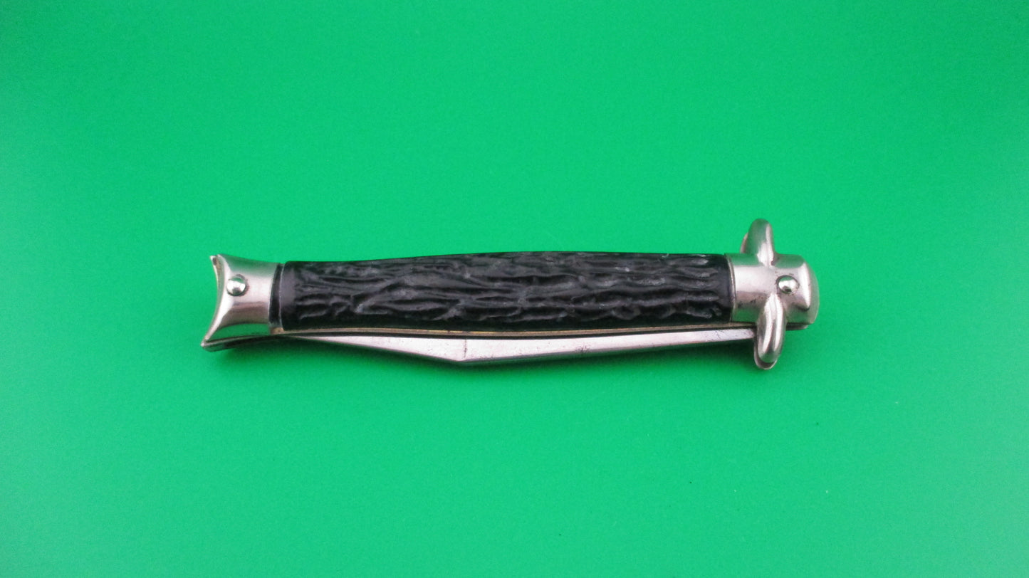 Colonial SHUR-SNAP Fishtail (bowtie) Black switchblade knife