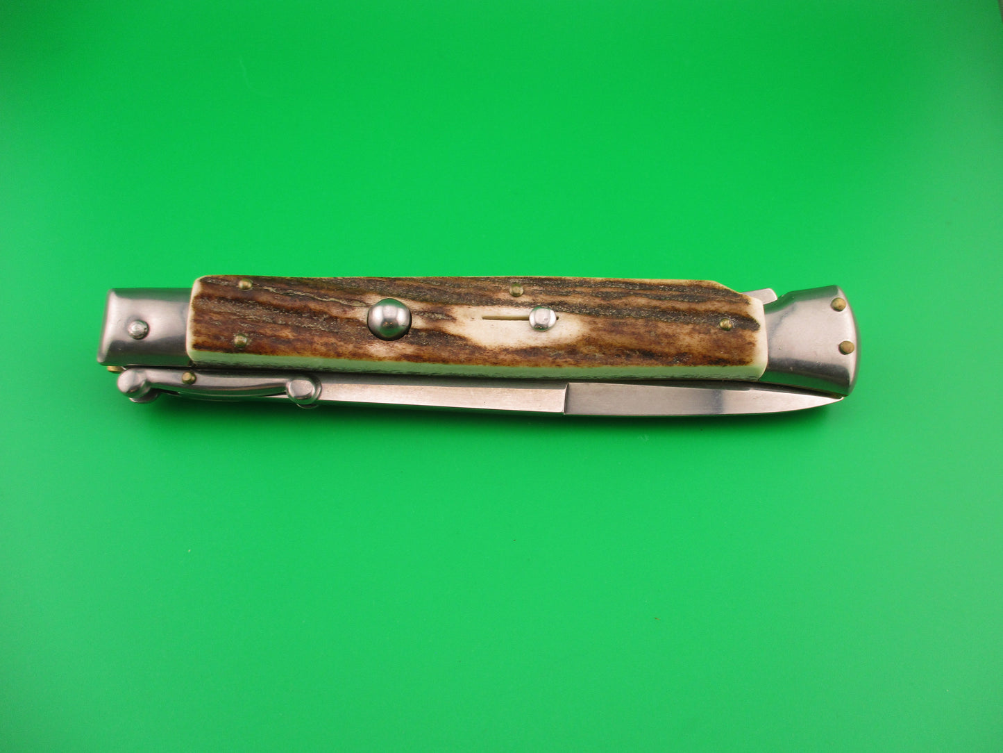 FRANK B ITALY 28cm Italian Swing guard Stag automatic knife