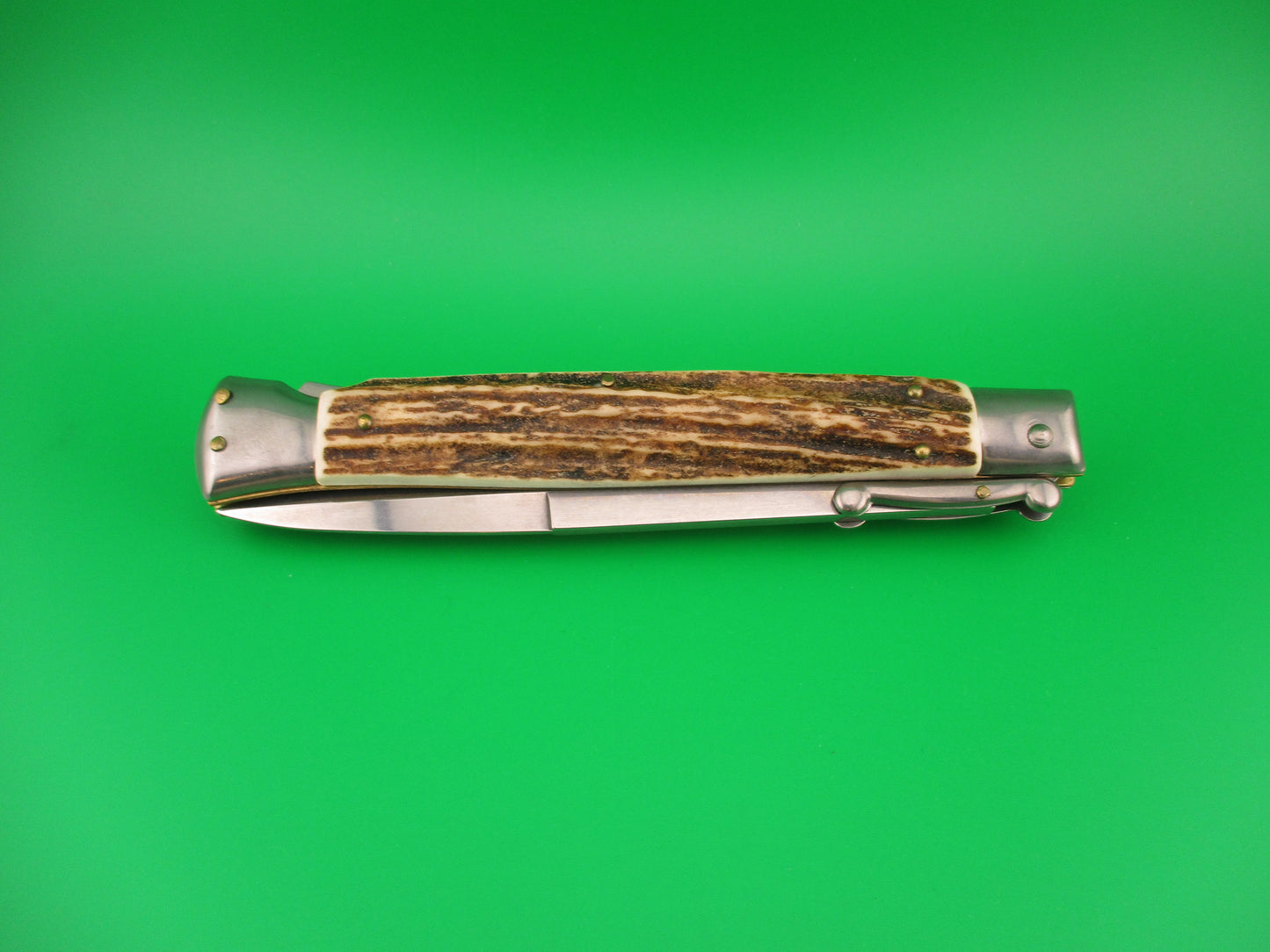 FRANK B ITALY 28cm Italian Swing guard Stag automatic knife