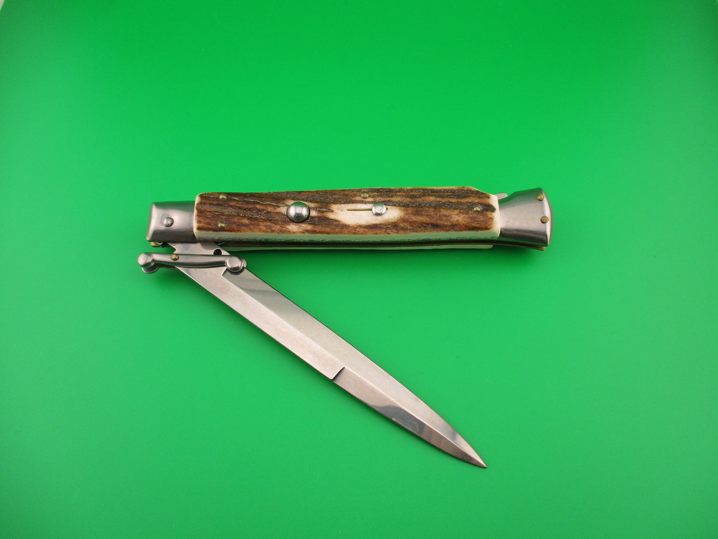 FRANK B ITALY 28cm Italian Swing guard Stag automatic knife