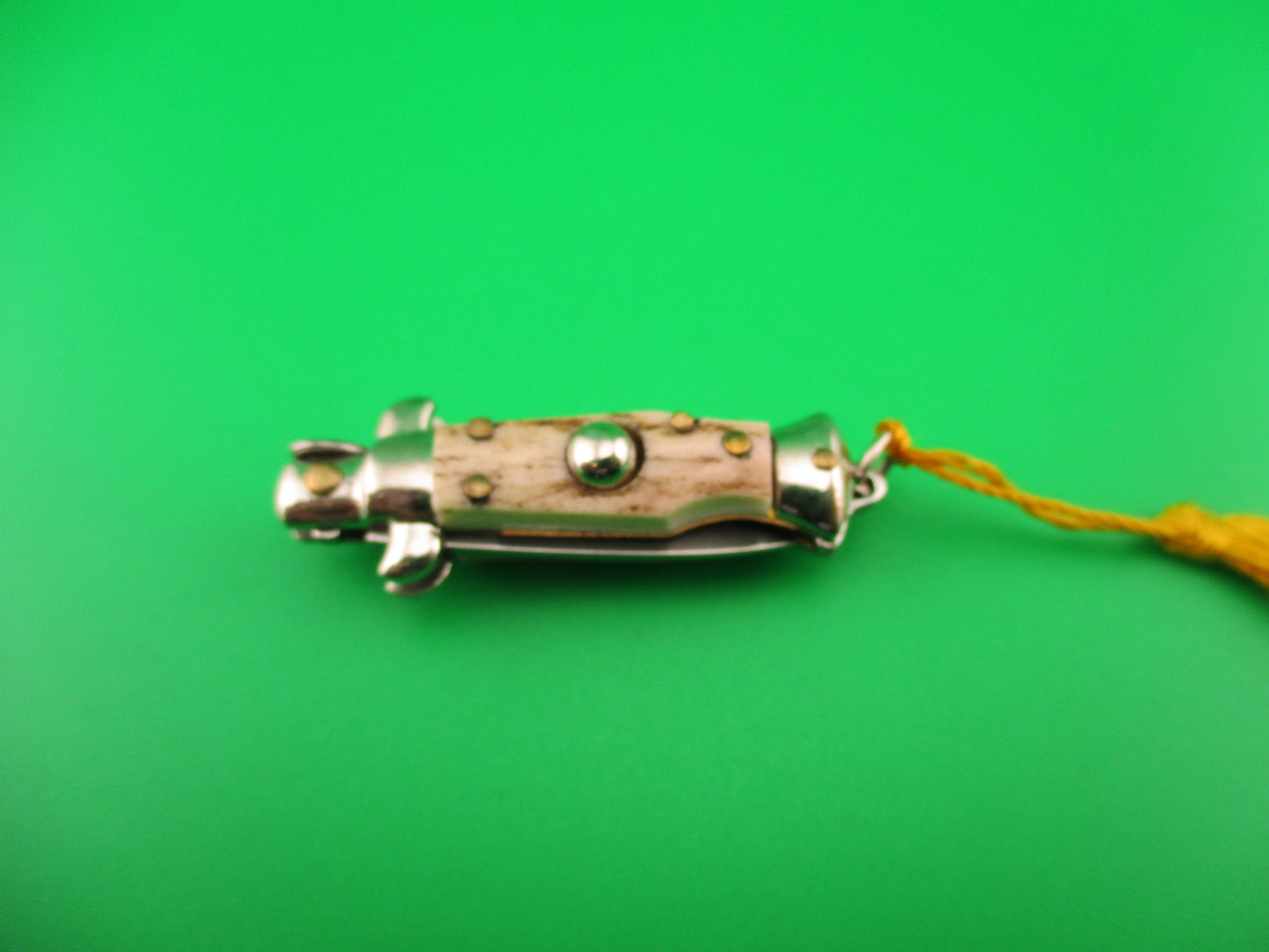 INOX 7cm Italian Tiny Stag Picklock keychain vintage 1970s automatic knife