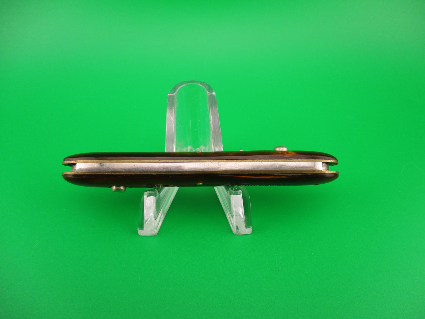 SCHRADE WALDEN Medium Double Orange Pearl Advertising MINT automatic knife