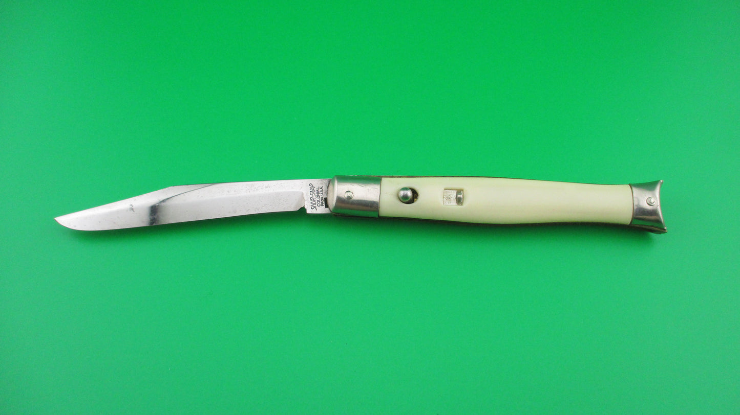 z COLONIAL SHUR-SNAP Fishtail Early White vintage switchblade knife