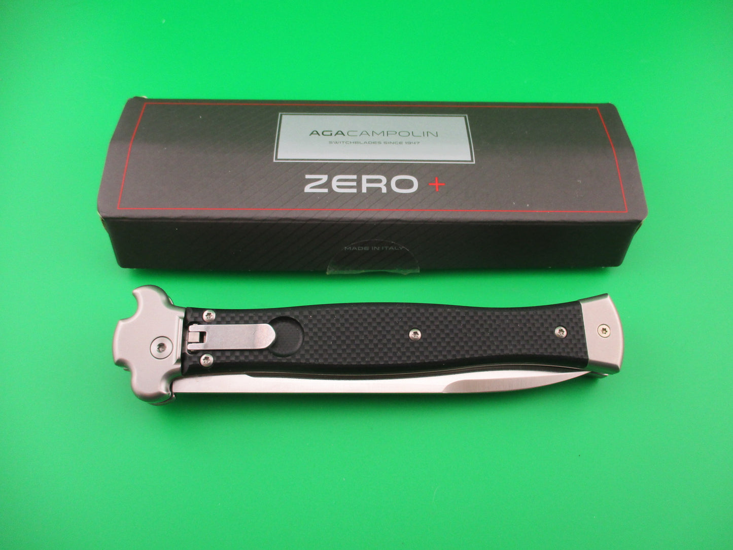 AGA CAMPOLIN ZERO 26cm Italian Inverted Lever Black automatic knife NIB