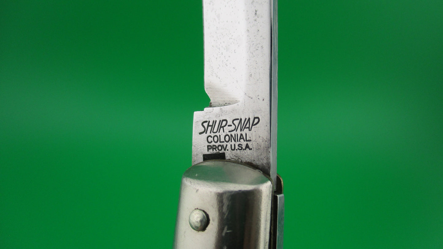 z COLONIAL SHUR-SNAP Fishtail Early White vintage switchblade knife