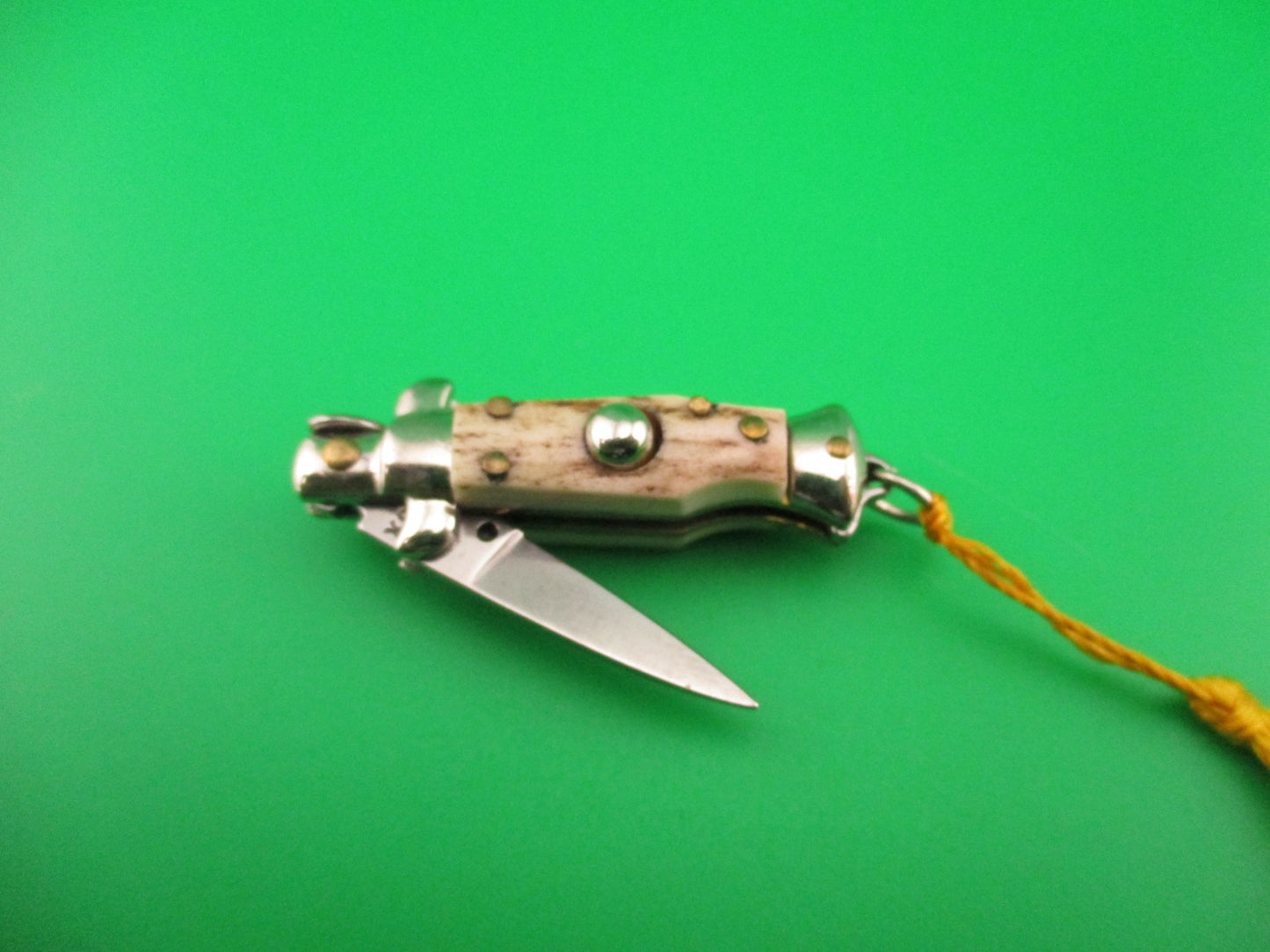 INOX 7cm Italian Tiny Stag Picklock keychain vintage 1970s automatic knife