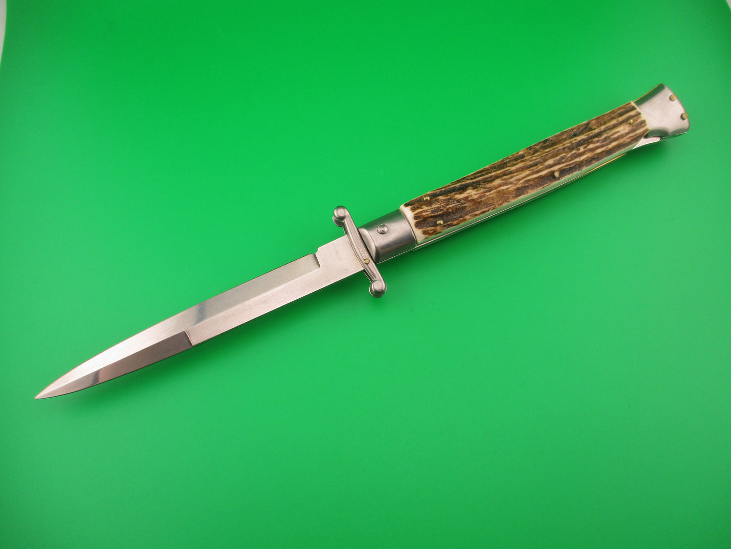 FRANK B ITALY 28cm Italian Swing guard Stag automatic knife