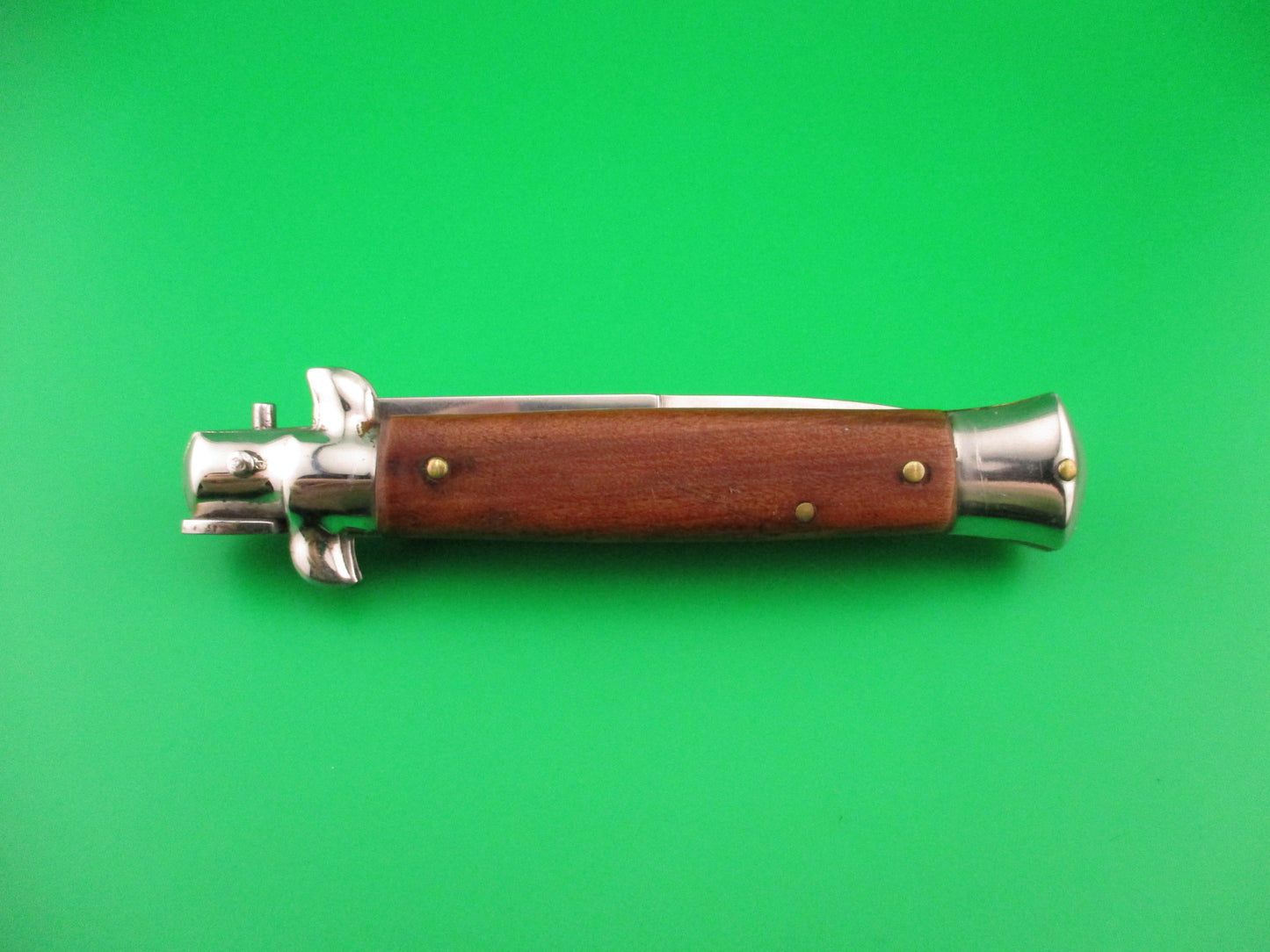 MADE ITALY 19cm Italian stiletto Brass decorated automatic knife