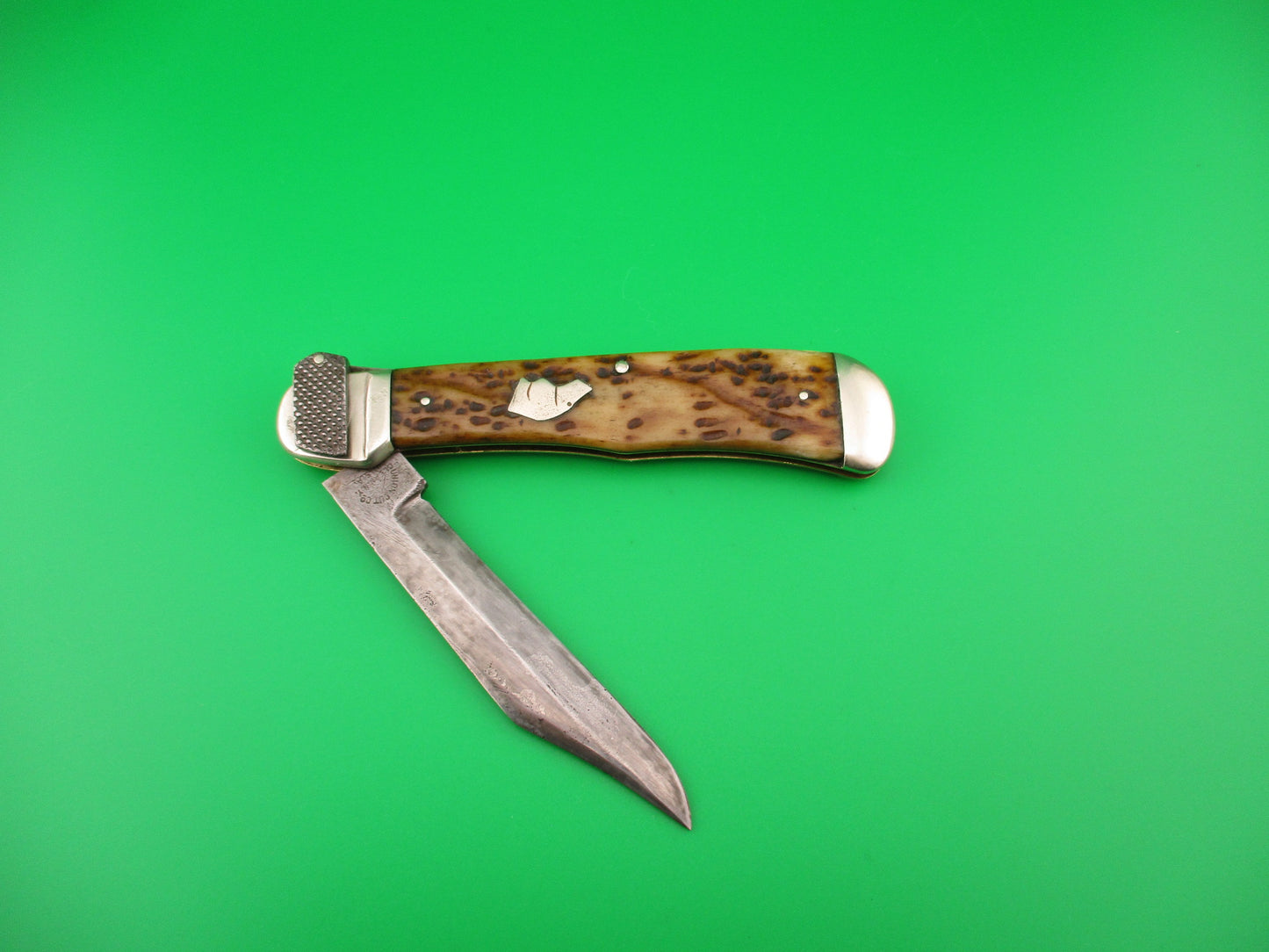 UNION CUT CO OLEAN NY Dog's Head Lever release Vintage automatic knife