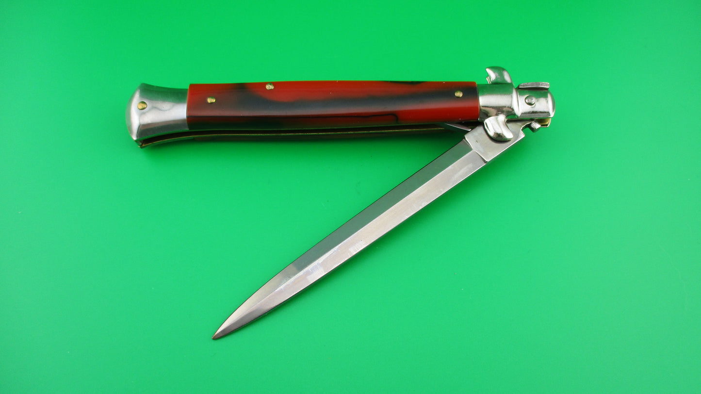 Z AB STILETTO ITALY 28cm Italian Swivel bolster Dagger Red & Black automatic knife