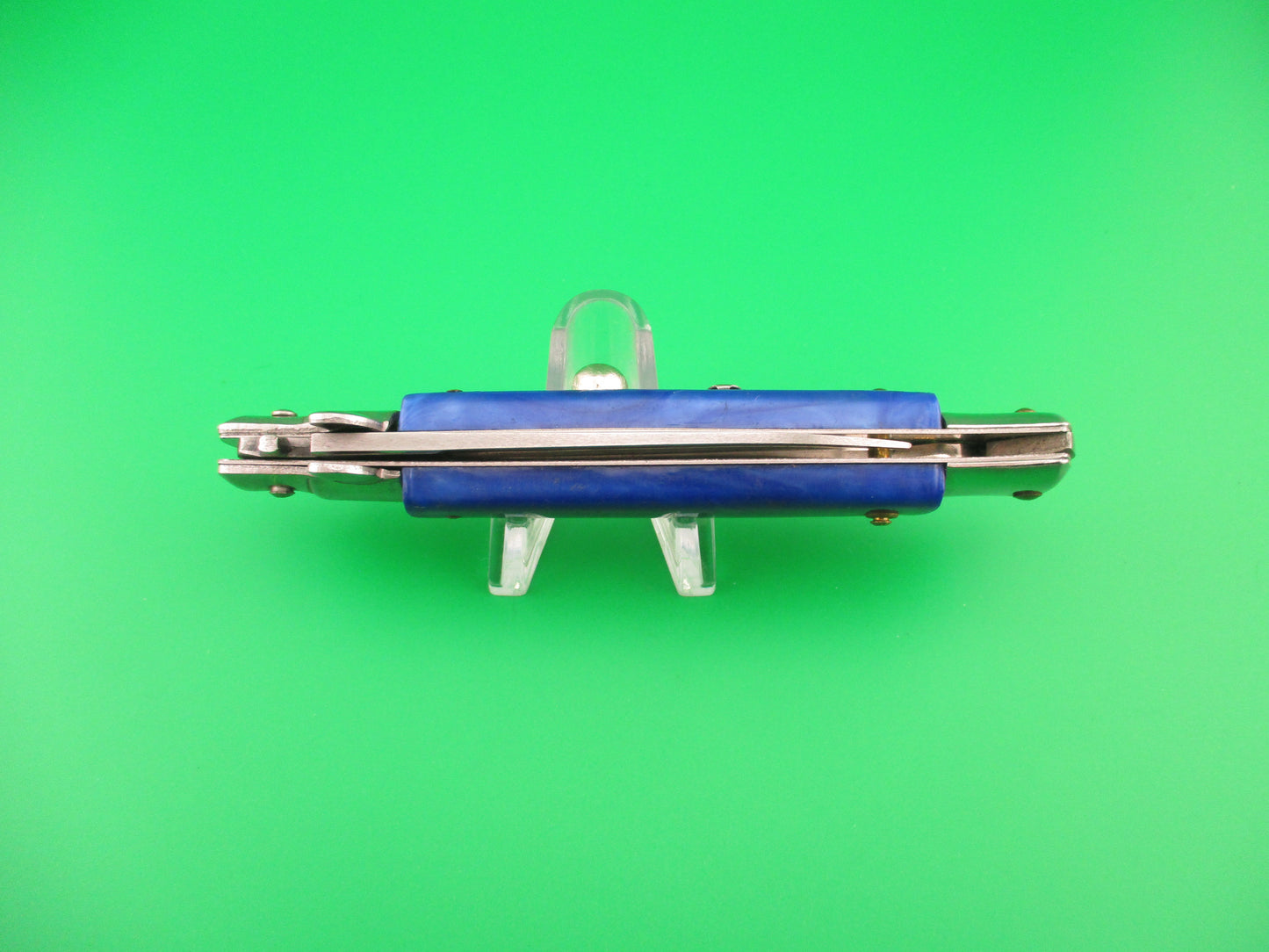 440 STAINLESS ROSTFREI 21cm Italian style Stiletto Blue pearlex automatic knife