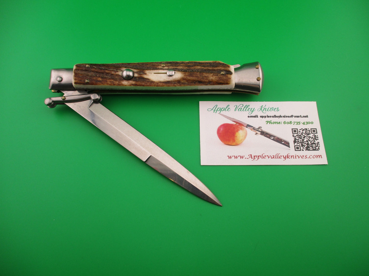 FRANK B ITALY 28cm Italian Swing guard Stag automatic knife