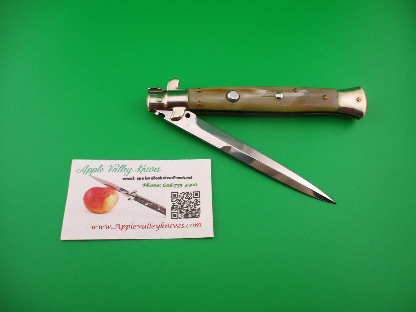 Walt's Flat Guard 28cm Italian Picklock Bayonet blade Honey horn automatic knife