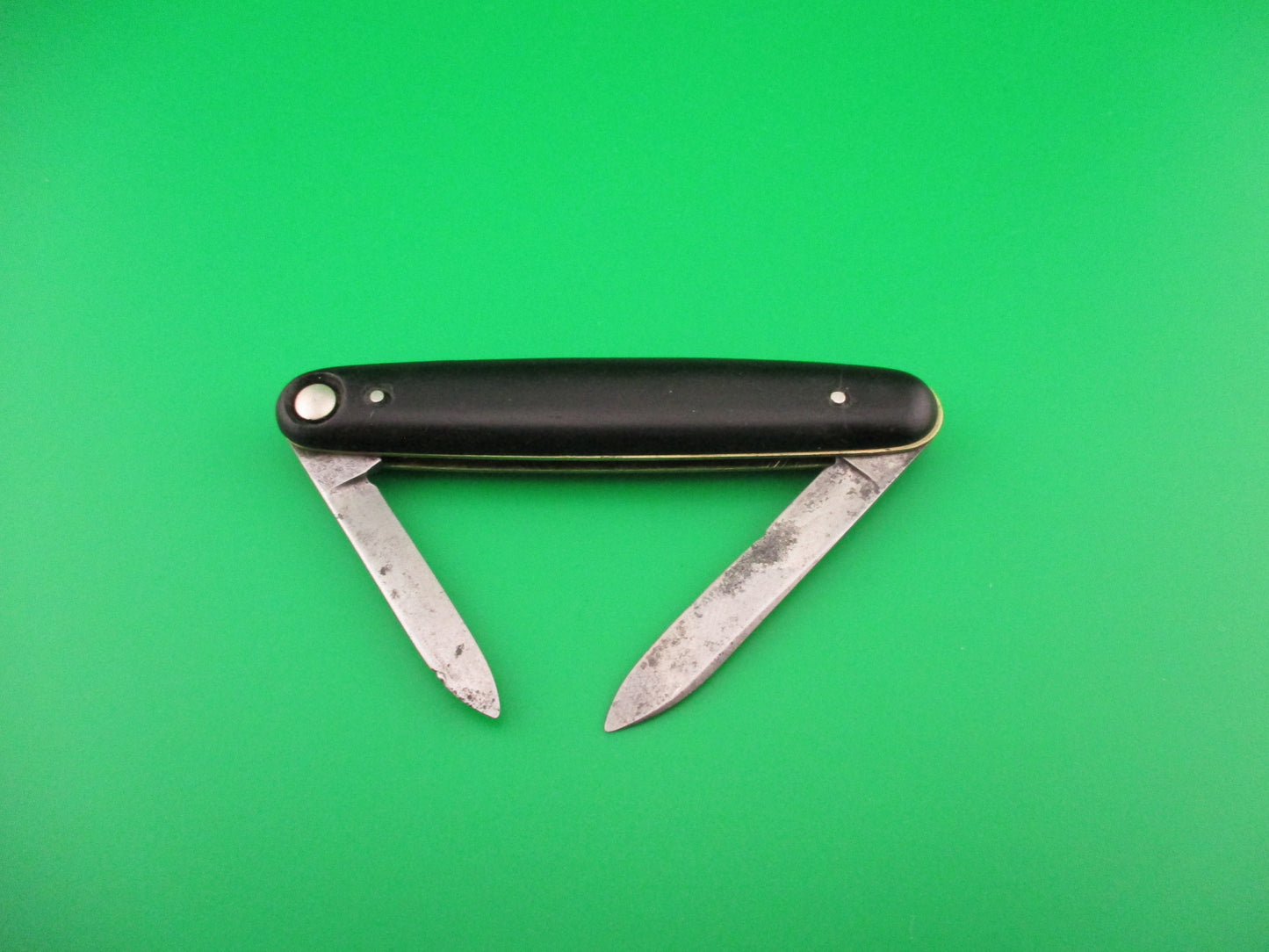 Press Button Knife Co medium double Black switchblade knife