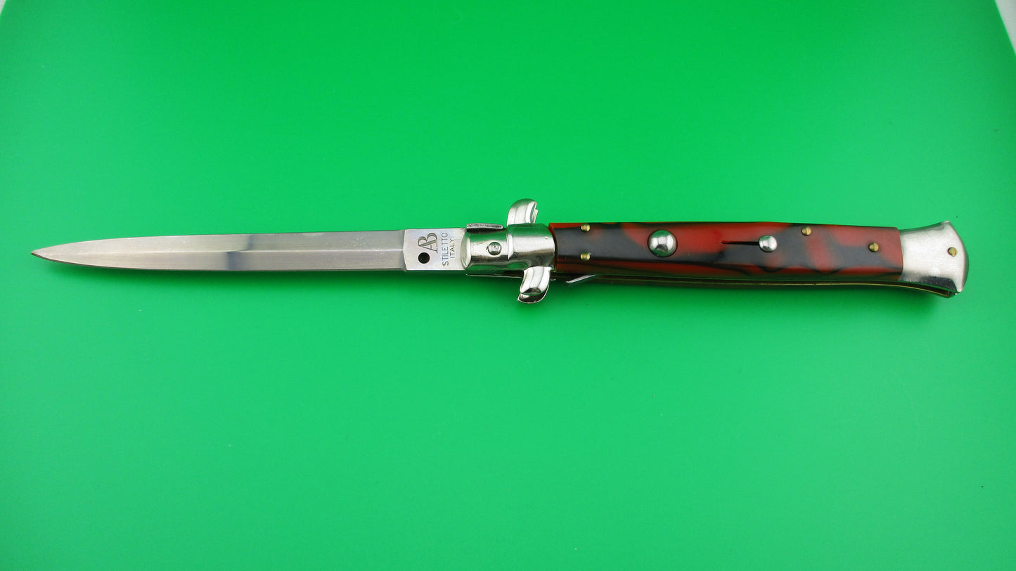 Z AB STILETTO ITALY 28cm Italian Swivel bolster Dagger Red & Black automatic knife