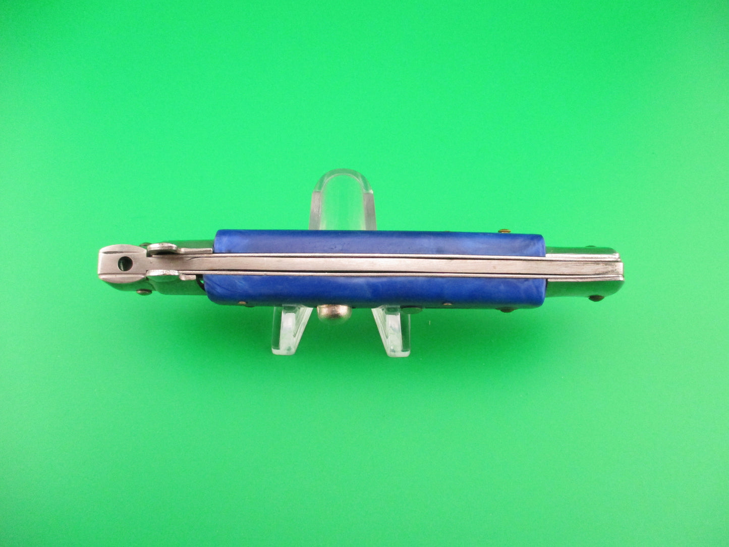 440 STAINLESS ROSTFREI 21cm Italian style Stiletto Blue pearlex automatic knife