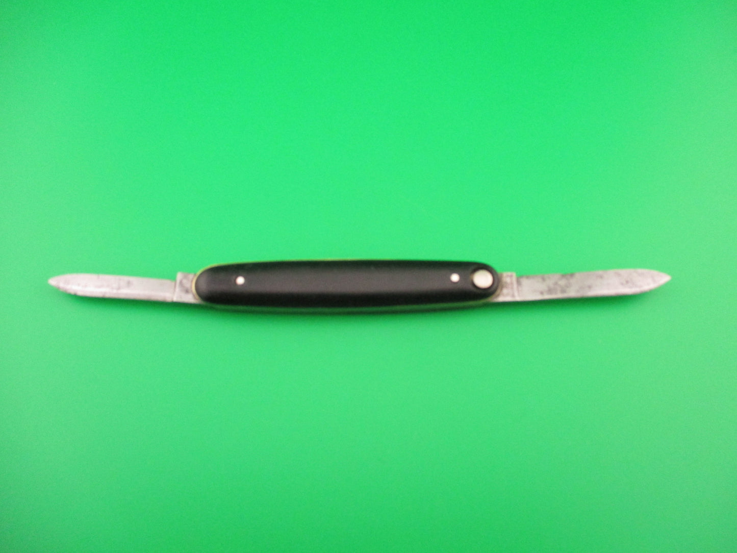 Press Button Knife Co medium double Black switchblade knife
