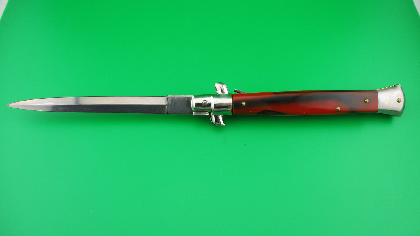 Z AB STILETTO ITALY 28cm Italian Swivel bolster Dagger Red & Black automatic knife