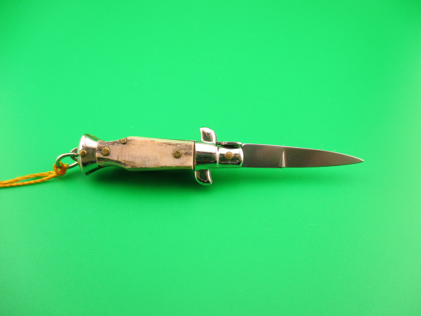 INOX 7cm Italian Tiny Stag Picklock keychain vintage 1970s automatic knife