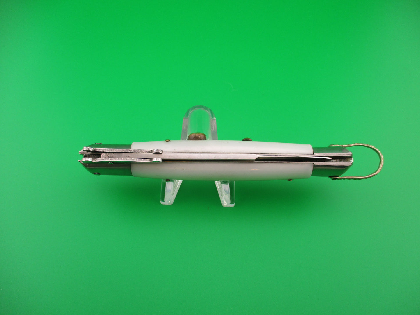STAINLESS STEEL 22cm Rizzuto style vintage White Swing Guard switchblade knife