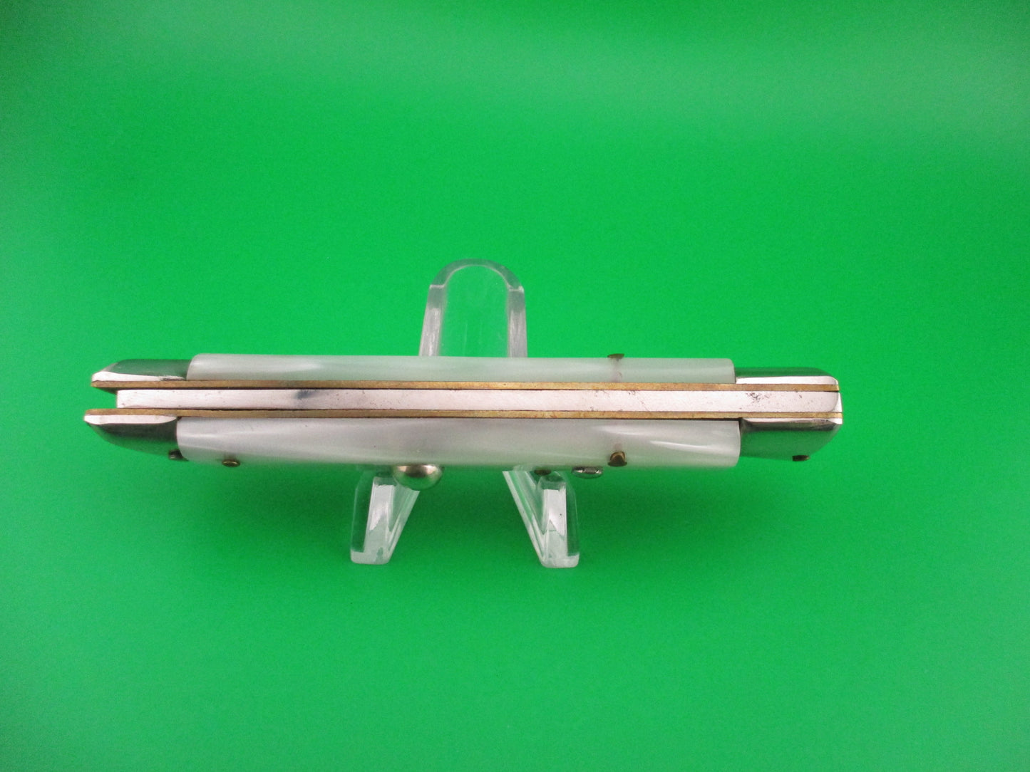 Rostfrei 20cm Italian Slant bolster Pearlex vintage automatic knife