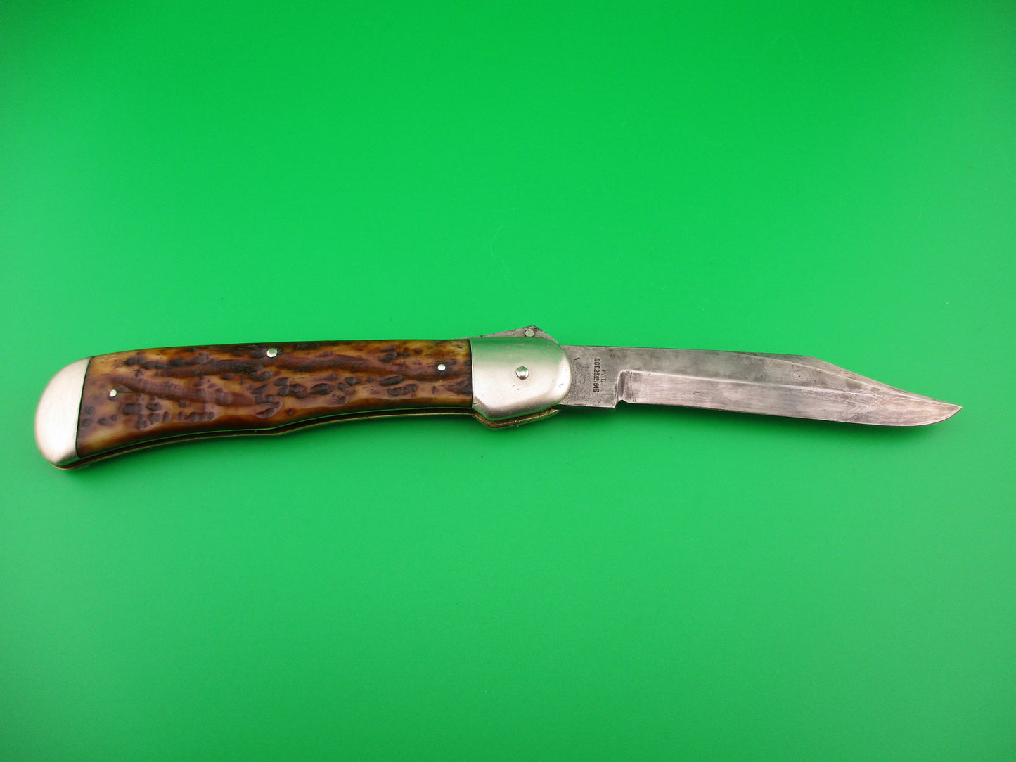 UNION CUT CO OLEAN NY Dog's Head Lever release Vintage automatic knife