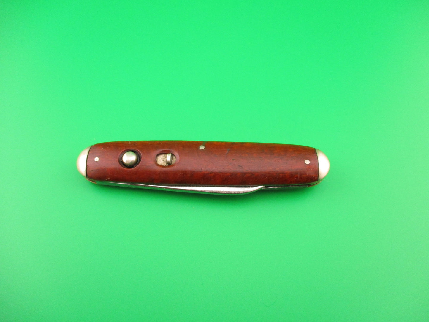 SCHRADE CUT CO Large 3 3/4" double Cocobolo Celluloid & tip bolsters automatic knife