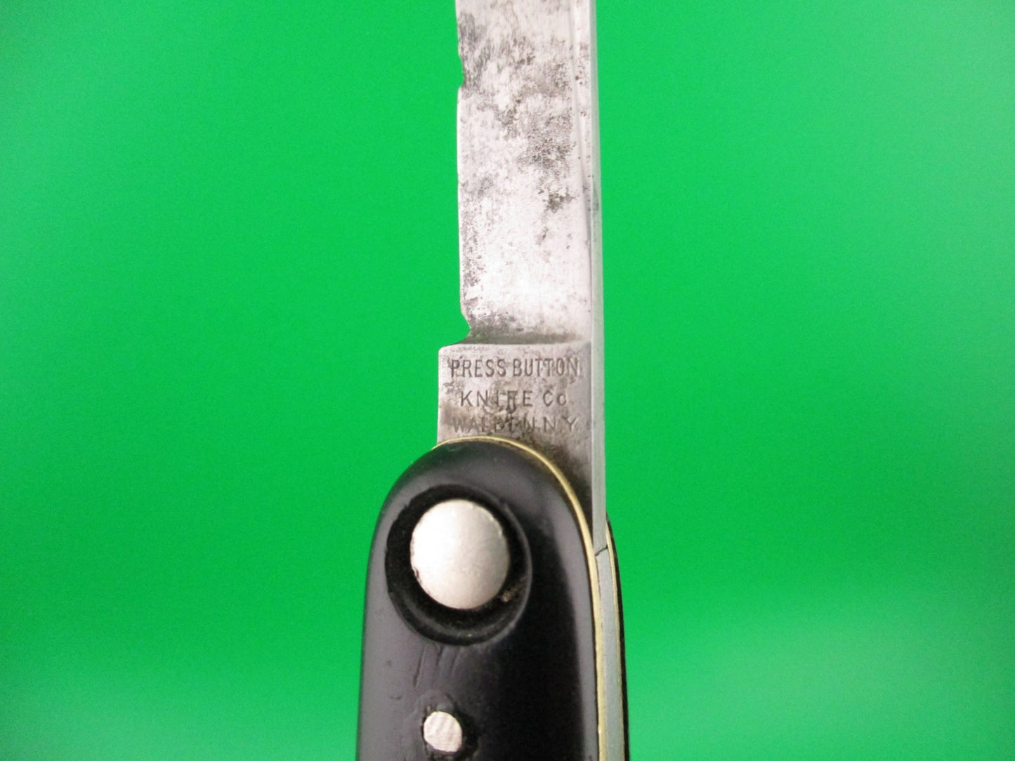 Press Button Knife Co medium double Black switchblade knife
