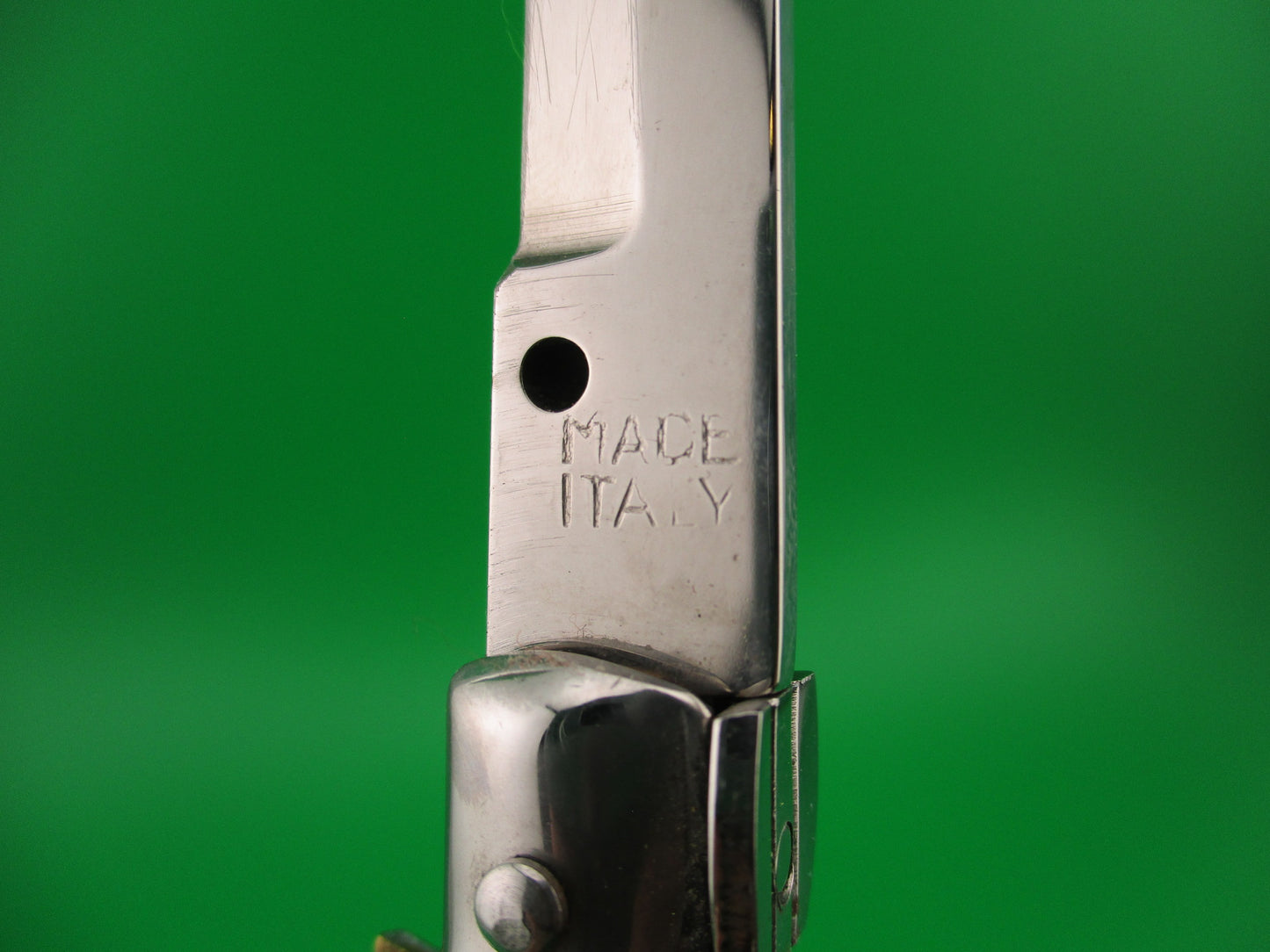 MADE ITALY 19cm Italian stiletto Brass decorated automatic knife