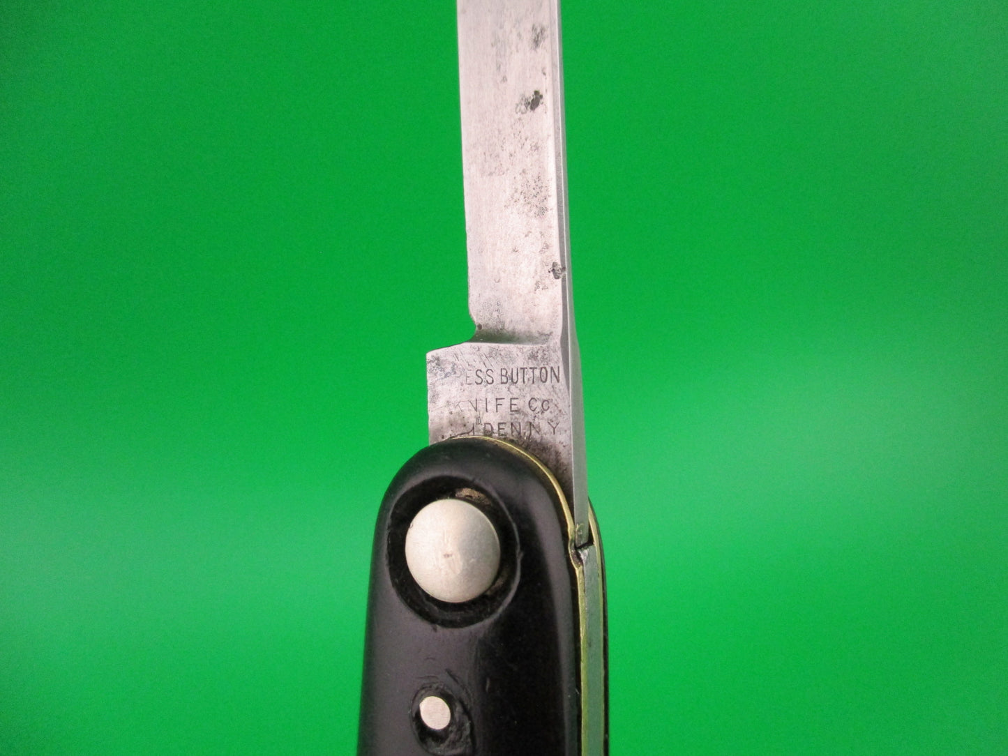Press Button Knife Co medium double Black switchblade knife