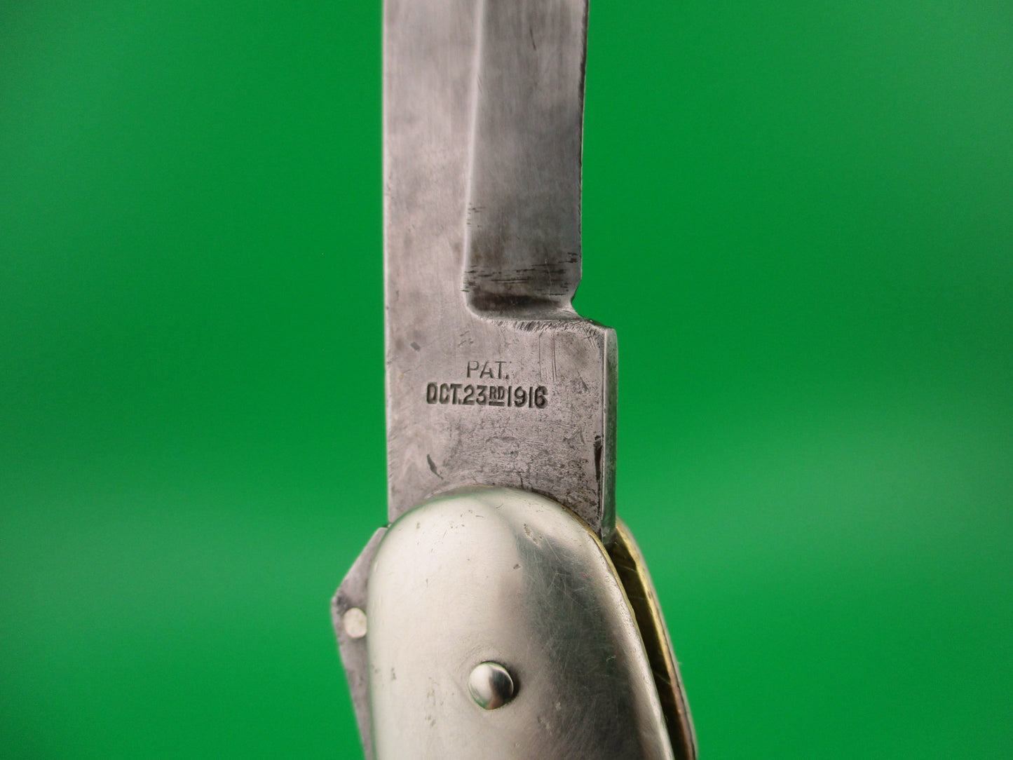 UNION CUT CO OLEAN NY Dog's Head Lever release Vintage automatic knife