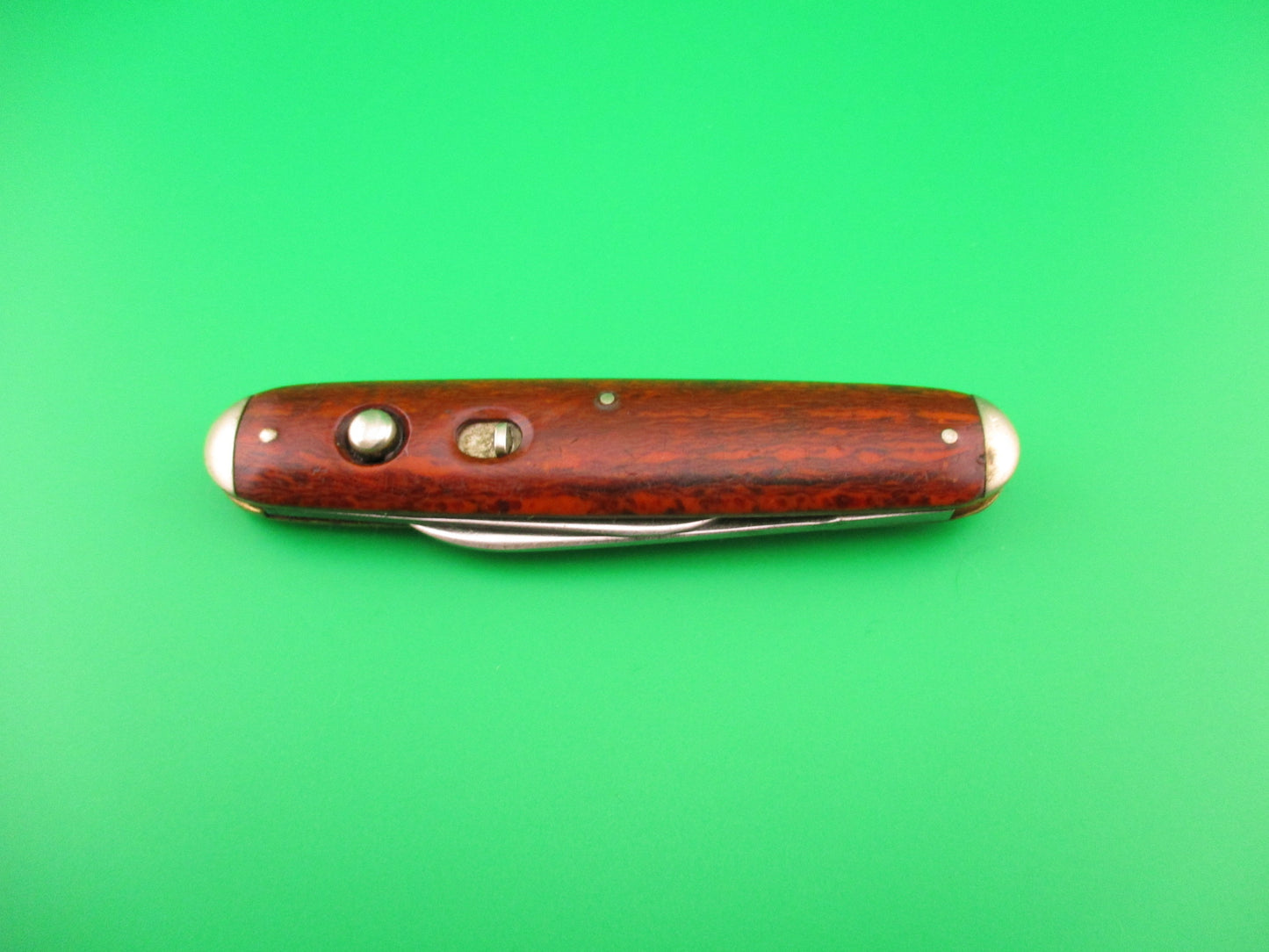 SCHRADE CUT CO Large 3 3/4" double Cocobolo Celluloid & tip bolsters automatic knife