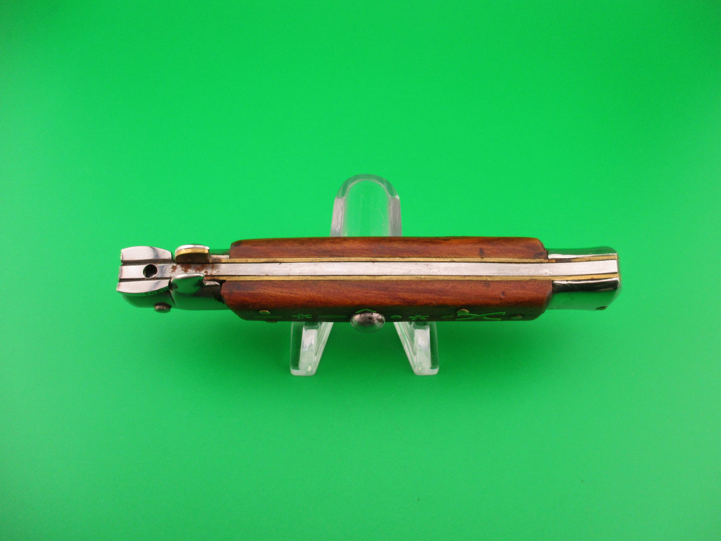 MADE ITALY 19cm Italian stiletto Brass decorated automatic knife