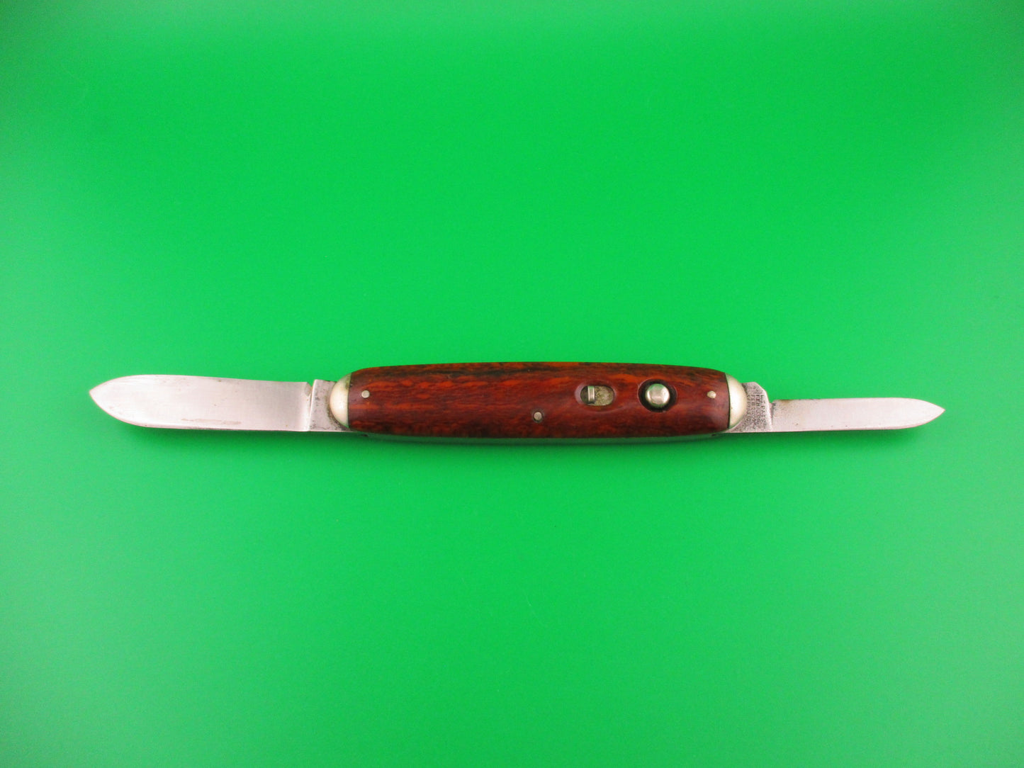 SCHRADE CUT CO Large 3 3/4" double Cocobolo Celluloid & tip bolsters automatic knife
