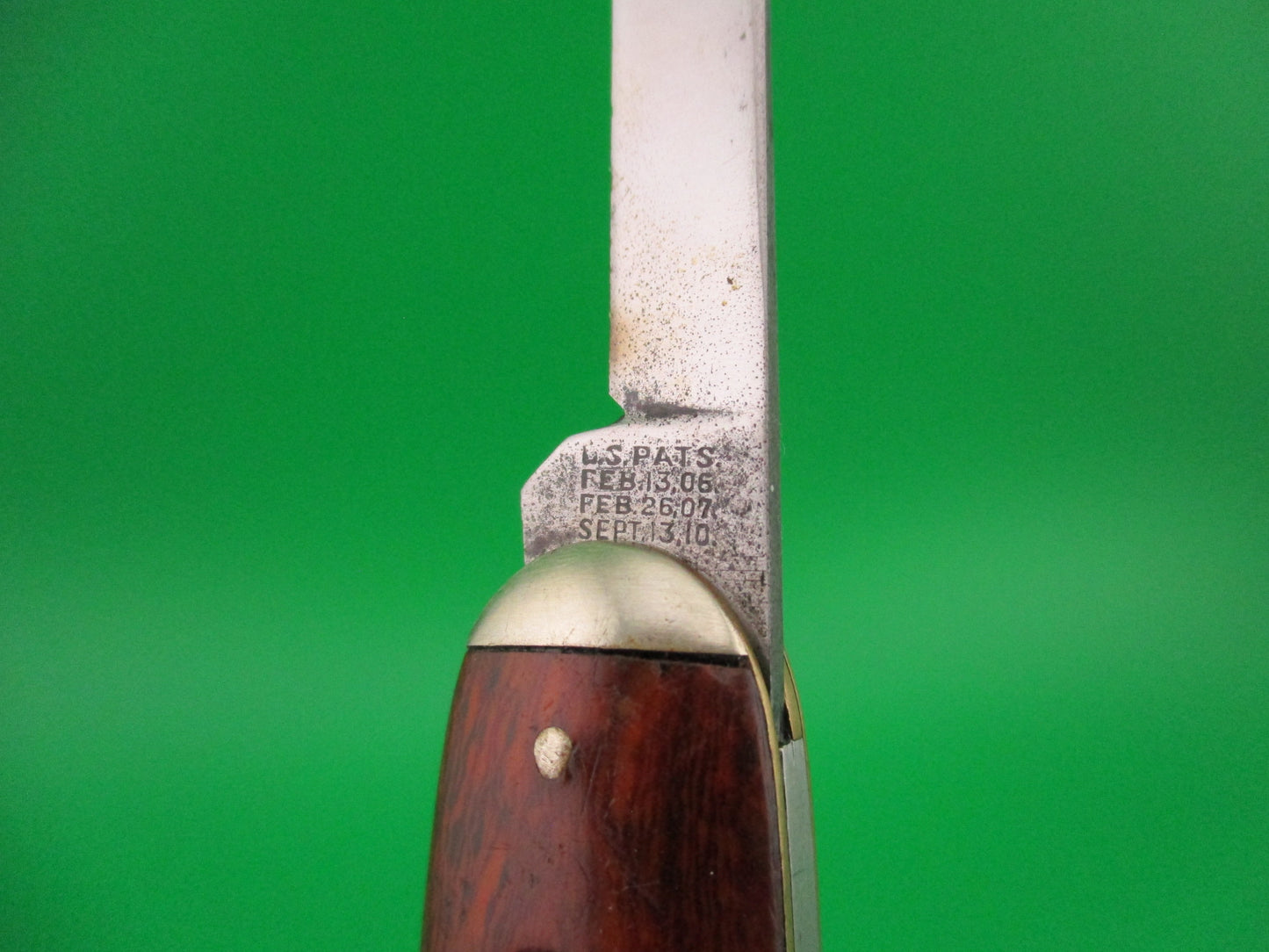 SCHRADE CUT CO Large 3 3/4" double Cocobolo Celluloid & tip bolsters automatic knife