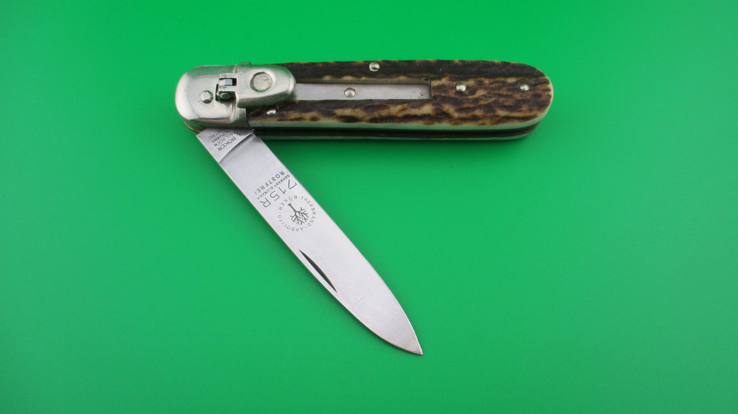 z BOKER TREE BRAND 715R German Lever Stag ARBOLITO automatic knife