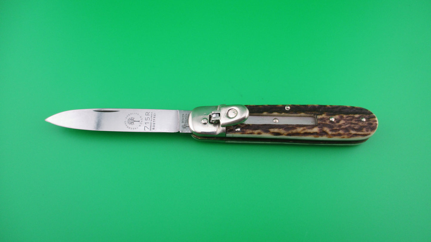 z BOKER TREE BRAND 715R German Lever Stag ARBOLITO automatic knife