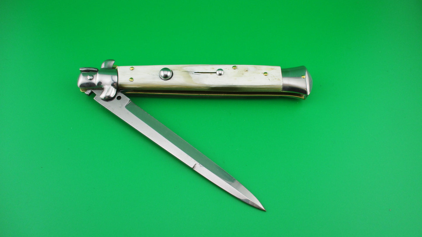 MADE IN ITALY 28cm Italian Stiletto Swivel bolster switchblade knife