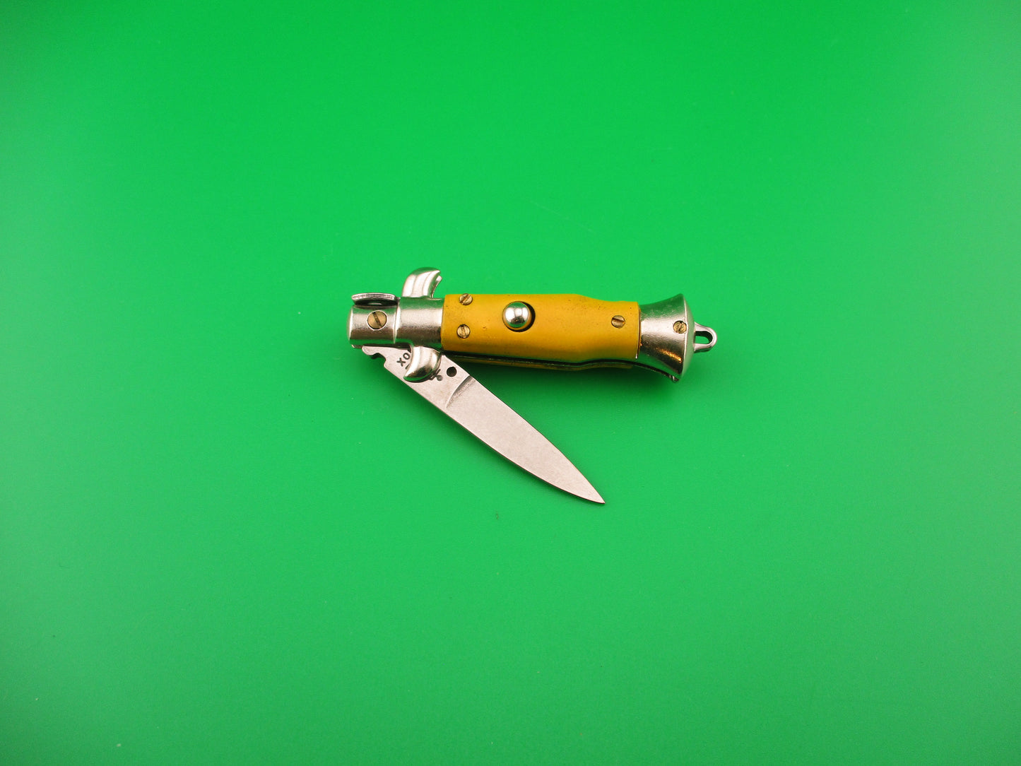 Anchor INOX 10cm Italian Keychain Picklock Stiletto Yellow mini automatic knife