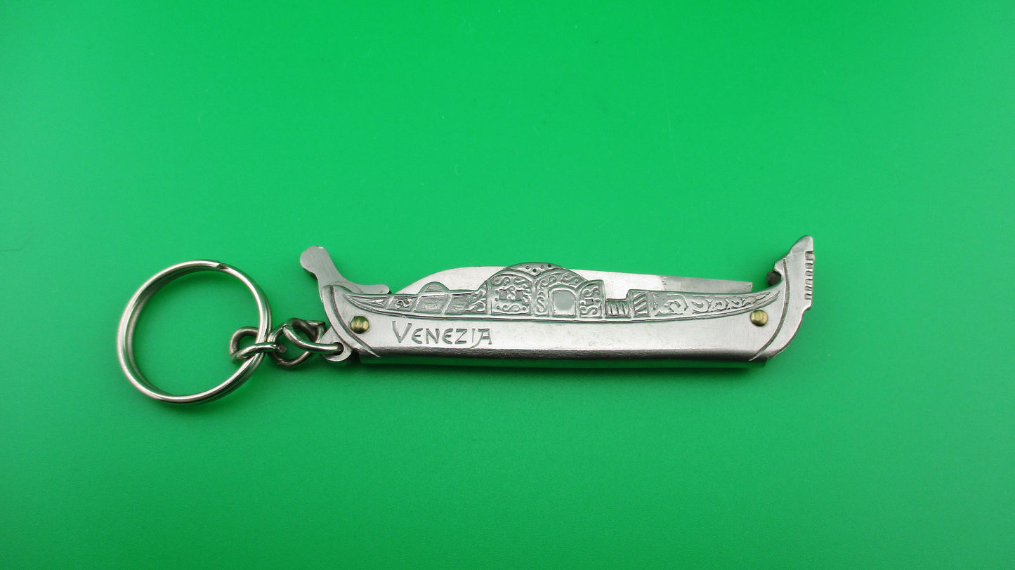 VENIZIA 13cm Italian Gondola Tourist Souvenir automatic knife keychain