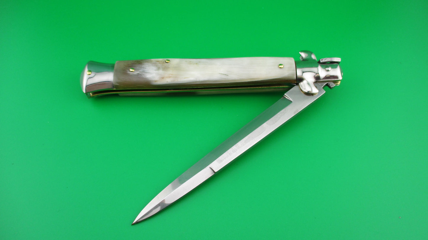 MADE IN ITALY 28cm Italian Stiletto Swivel bolster switchblade knife