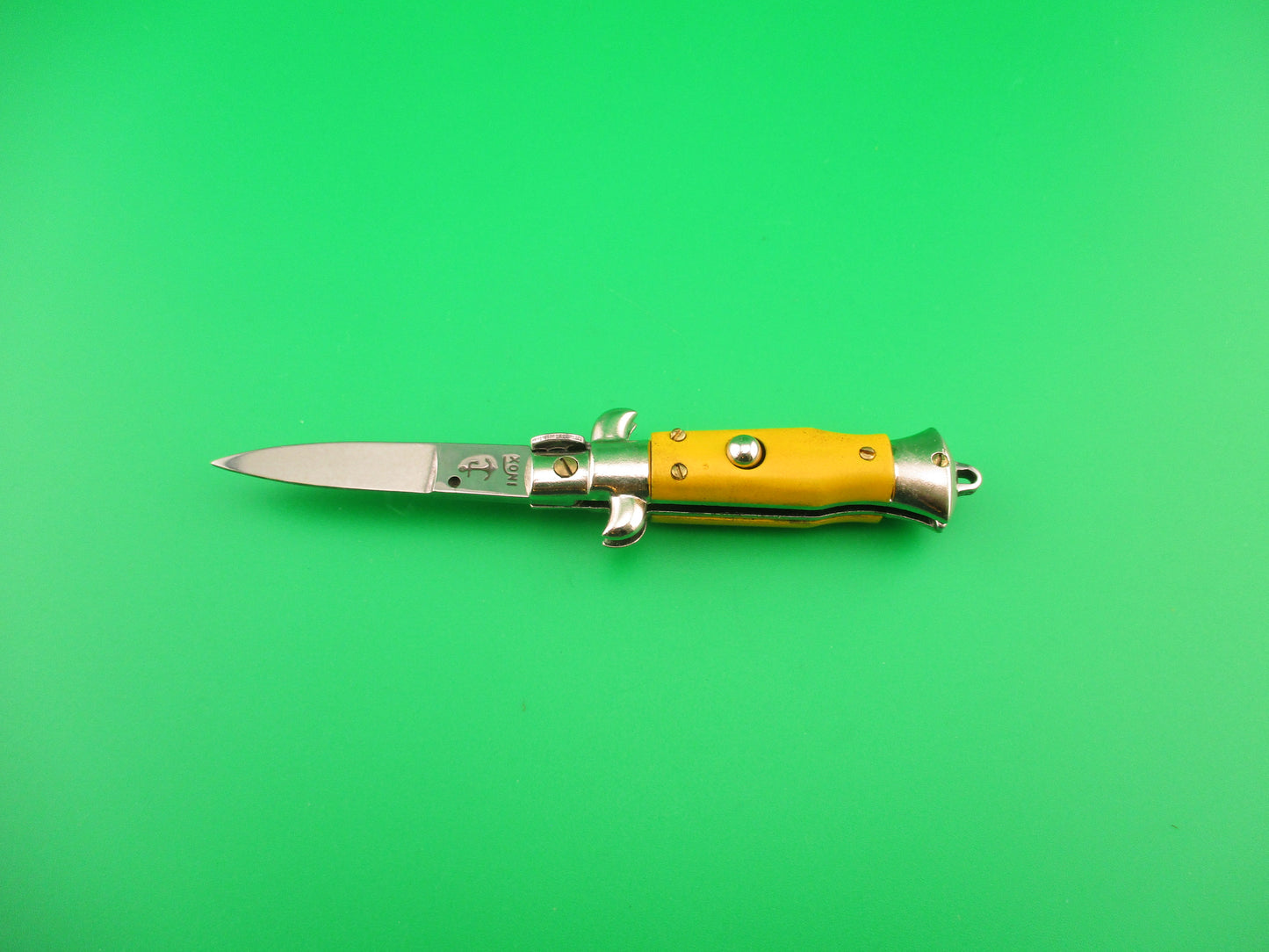 Anchor INOX 10cm Italian Keychain Picklock Stiletto Yellow mini automatic knife