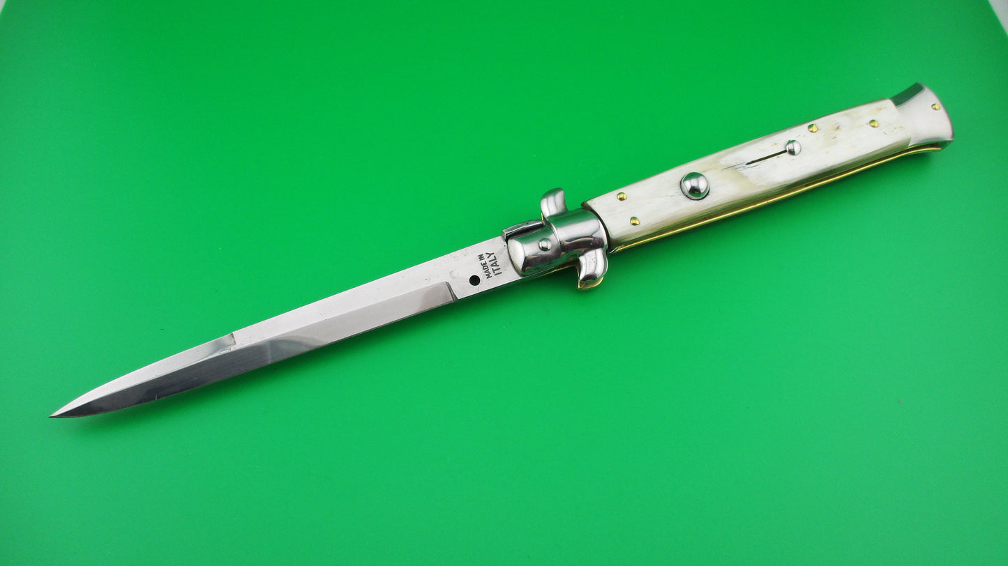 MADE IN ITALY 28cm Italian Stiletto Swivel bolster switchblade knife