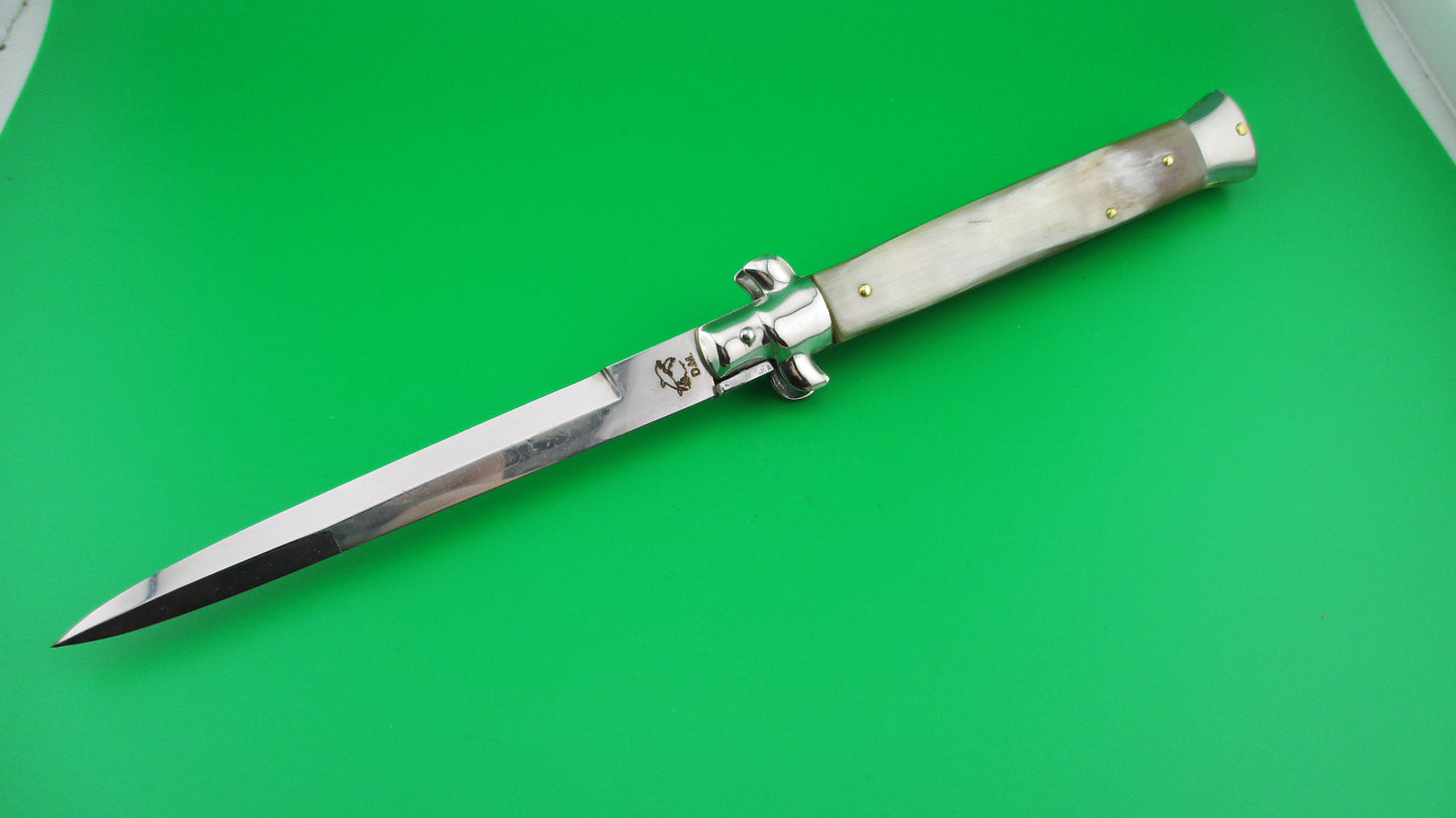 MADE IN ITALY 28cm Italian Stiletto Swivel bolster switchblade knife