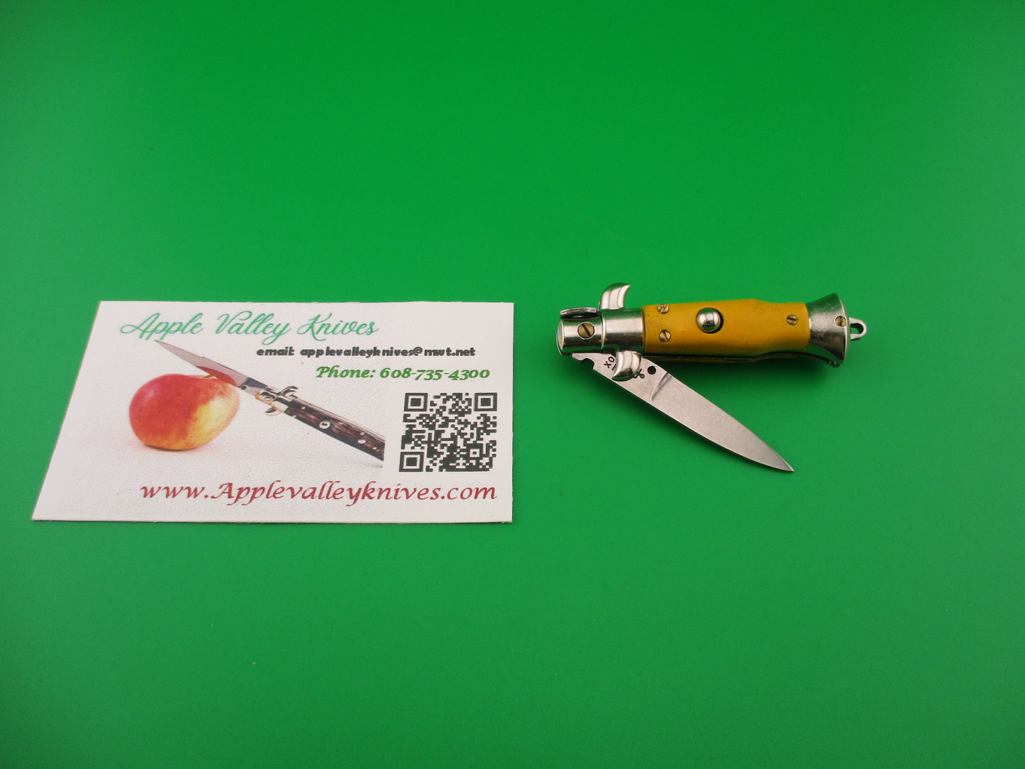 Anchor INOX 10cm Italian Keychain Picklock Stiletto Yellow mini automatic knife